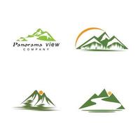 enkel modern bergslandskap logo design vektor, stenig is topp montera topp silhuett vektor