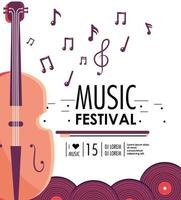 Geigeninstrument zum Musikfestivalereignis vektor