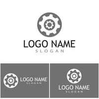 Getriebe Logo Vorlage Vektor Icon Illustration Design