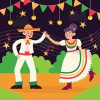 dansa tillsammans på cinco de mayo-natten vektor