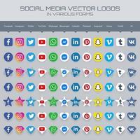 Beliebte Social Media-Logosammlung vektor