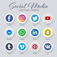 Beliebte Social Media-Logosammlung vektor
