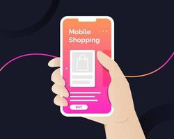 Online-Shopping auf der Website oder in einer mobilen Anwendung vektor
