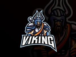 viking maskot sport logotyp design vektor