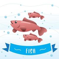 söt fisk vektor. rolig fisk vektor karaktär, havsdjur vektor illustration. tecknad akvariefisk, konsumtionsfisk - vektor