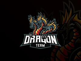 Drachen-Maskottchen-Sport-Logo-Design vektor