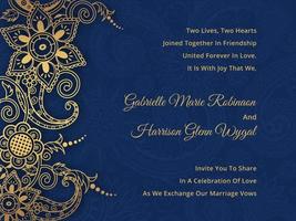 Paisley-hinduistischer Hochzeits-Karten-Vektor