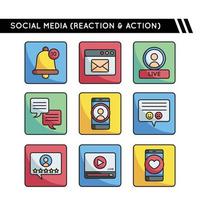interaktionsikon som hände på sociala medier vektor
