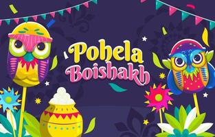 pohela boishakh hintergrundkonzept vektor