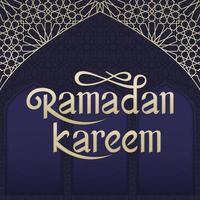 ramadan kareem handskrivna bokstäver. ramadan kareem typografi vektordesign för gratulationskort och affisch. ramadan vektor med arabesque mönster på mörk bakgrund. eid mubarak vektorillustration