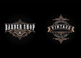 Abzeichen-Vintage-Stil-Logo-Design-Vorlage vektor