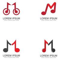 Musik-Logo-Vektor-Symbol - Vektor. buchstabe m musiklogo vektor