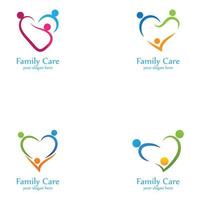 Design-Vorlage für Familienpflege, Liebe, Vektorsymbol-Illustration vektor
