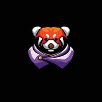 Design-Logo des roten Panda-Maskottchens vektor