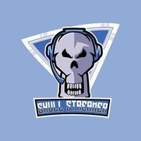 skull streamer logotyp vektor