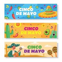 cinco de mayo flaches karikaturbanner vektor