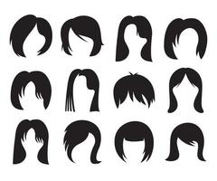 frisyr och peruk ikoner set vektor