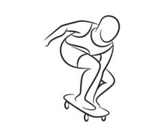 skateboardspelare skiss illustration vektor