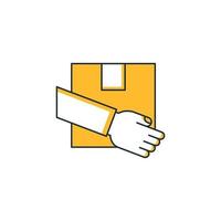 Hand hält Box-Symbol vektor