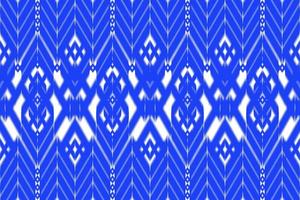 Nahtloses Muster, klassisches blaues und weißes Ikat-Muster. Farbe kann angepasst werden. vektor