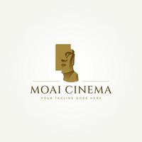 moai cinema vintage klassisk logotypdesign vektor