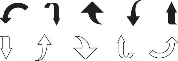 Pfeile-Symbole. Pfeilsymbol. Sammlung von Pfeilvektoren. Pfeil. Mauszeiger. moderne einfache Pfeile. Vektor-Illustration. vektor