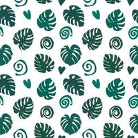 Nahtlose Textur aus grünen Monstera-Blättern, Laubmuster, natürlicher abstrakter Hintergrund vektor