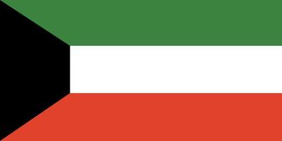 Kuwait-Flagge. offizielle Farben und Proportionen. nationale Kuwait-Flagge. vektor