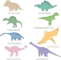 uppsättning av antika dinosaurier olika dinosaurier vektor