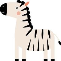 söta zebra barn illustration ritning för böcker tidningar inlärningskort afrika djur vektor