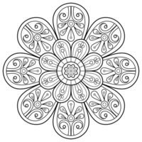 Vektor abstrakte Mandala-Muster. Kunst an der Wand. Malbuch Spitzenmuster das Tattoo. Design für ein Tapetenfarbenhemd und Fliesenaufkleberdesign, dekoratives Kreisornament im orientalischen Ethnostil