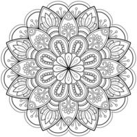 Vektor abstrakte Mandala-Muster. Kunst an der Wand. Malbuch Spitzenmuster das Tattoo. Design für ein Tapetenfarbenhemd und Fliesenaufkleberdesign, dekoratives Kreisornament im orientalischen Ethnostil