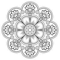 Vektor abstrakte Mandala-Muster. Kunst an der Wand. Malbuch Spitzenmuster das Tattoo. Design für ein Tapetenfarbenhemd und Fliesenaufkleberdesign, dekoratives Kreisornament im orientalischen Ethnostil