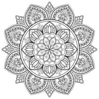 Vektor abstrakte Mandala-Muster. Kunst an der Wand. Malbuch Spitzenmuster das Tattoo. Design für ein Tapetenfarbenhemd und Fliesenaufkleberdesign, dekoratives Kreisornament im orientalischen Ethnostil