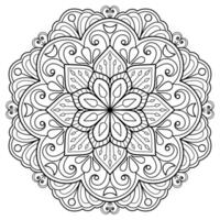 Vektor abstrakte Mandala-Muster. Kunst an der Wand. Malbuch Spitzenmuster das Tattoo. Design für ein Tapetenfarbenhemd und Fliesenaufkleberdesign, dekoratives Kreisornament im orientalischen Ethnostil