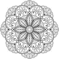 Vektor abstrakte Mandala-Muster. Kunst an der Wand. Malbuch Spitzenmuster das Tattoo. Design für ein Tapetenfarbenhemd und Fliesenaufkleberdesign, dekoratives Kreisornament im orientalischen Ethnostil