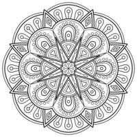 Vektor abstrakte Mandala-Muster. Kunst an der Wand. Malbuch Spitzenmuster das Tattoo. Design für ein Tapetenfarbenhemd und Fliesenaufkleberdesign, dekoratives Kreisornament im orientalischen Ethnostil