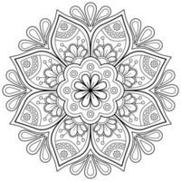 Vektor abstrakte Mandala-Muster. Kunst an der Wand. Malbuch Spitzenmuster das Tattoo. Design für ein Tapetenfarbenhemd und Fliesenaufkleberdesign, dekoratives Kreisornament im orientalischen Ethnostil