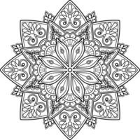 Vektor abstrakte Mandala-Muster. Kunst an der Wand. Malbuch Spitzenmuster das Tattoo. Design für ein Tapetenfarbenhemd und Fliesenaufkleberdesign, dekoratives Kreisornament im orientalischen Ethnostil