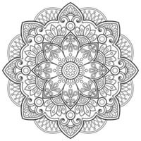 Vektor abstrakte Mandala-Muster. Kunst an der Wand. Malbuch Spitzenmuster das Tattoo. Design für ein Tapetenfarbenhemd und Fliesenaufkleberdesign, dekoratives Kreisornament im orientalischen Ethnostil