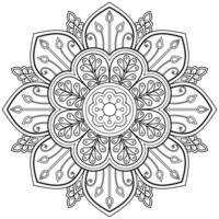 Vektor abstrakte Mandala-Muster. Kunst an der Wand. Malbuch Spitzenmuster das Tattoo. Design für ein Tapetenfarbenhemd und Fliesenaufkleberdesign, dekoratives Kreisornament im orientalischen Ethnostil