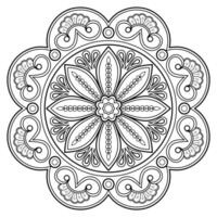 Vektor abstrakte Mandala-Muster. Kunst an der Wand. Malbuch Spitzenmuster das Tattoo. Design für ein Tapetenfarbenhemd und Fliesenaufkleberdesign, dekoratives Kreisornament im orientalischen Ethnostil