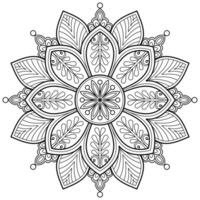 Vektor abstrakte Mandala-Muster. Kunst an der Wand. Malbuch Spitzenmuster das Tattoo. Design für ein Tapetenfarbenhemd und Fliesenaufkleberdesign, dekoratives Kreisornament im orientalischen Ethnostil