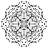 Vektor abstrakte Mandala-Muster. Kunst an der Wand. Malbuch Spitzenmuster das Tattoo. Design für ein Tapetenfarbenhemd und Fliesenaufkleberdesign, dekoratives Kreisornament im orientalischen Ethnostil