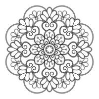 Vektor abstrakte Mandala-Muster. Kunst an der Wand. Malbuch Spitzenmuster das Tattoo. Design für ein Tapetenfarbenhemd und Fliesenaufkleberdesign, dekoratives Kreisornament im orientalischen Ethnostil