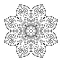 Vektor abstrakte Mandala-Muster. Kunst an der Wand. Malbuch Spitzenmuster das Tattoo. Design für ein Tapetenfarbenhemd und Fliesenaufkleberdesign, dekoratives Kreisornament im orientalischen Ethnostil