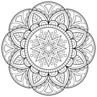 Vektor abstrakte Mandala-Muster. Kunst an der Wand. Malbuch Spitzenmuster das Tattoo. Design für ein Tapetenfarbenhemd und Fliesenaufkleberdesign, dekoratives Kreisornament im orientalischen Ethnostil