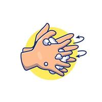 waschen hand cartoon vektor symbol illustration. Menschen medizinisches Symbol Konzept isoliert Premium-Vektor. flacher Cartoon-Stil