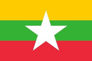 myanmar flagga standardstorlek i asien. vektor illustration