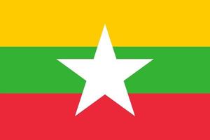 Standardgröße der Myanmar-Flagge in Asien. Vektor-Illustration vektor